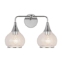 Alora Lighting Hazel 2 Light 17" Wide Bathroom Vanity Light with Clear Glass Shades Chrome