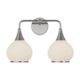 Alora Lighting Hazel 2 Light 17" Wide Bathroom Vanity Light with Opal Glass Shades Chrome