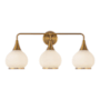 Alora Lighting Hazel 3 Light 27" Wide Bathroom Vanity Light with Opal Glass Shades Aged Gold