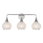 Alora Lighting Hazel 3 Light 27" Wide Bathroom Vanity Light with Clear Glass Shades Chrome