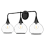 Alora Lighting Hazel 3 Light 27" Wide Bathroom Vanity Light with Clear Glass Shades Matte Black