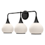 Alora Lighting Hazel 3 Light 27" Wide Bathroom Vanity Light with Opal Glass Shades Matte Black