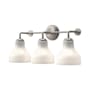 Alora Lighting Westlake 3 Light 23" Wide Bathroom Vanity Light with Glossy Opal Glass Shades Brushed Nickel