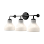 Alora Lighting Westlake 3 Light 23" Wide Bathroom Vanity Light with Glossy Opal Glass Shades Matte Black