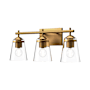 Alora Lighting Addison 3 Light 22" Wide Bathroom Vanity Light with Clear Glass Shades Aged Gold