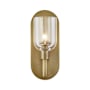 Alora Lighting Lucian 9" Tall Wall Sconce Clear Crystal / Vintage Brass