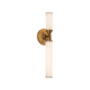 Alora Lighting Edwin 18" Tall LED Wall Sconce Vintage Brass / Frosted Ribbed Glass