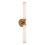 Alora Lighting Edwin 23" Tall LED Wall Sconce Vintage Brass / Frosted Ribbed Glass