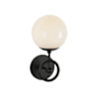 Alora Lighting Fiore 7" Tall Bathroom Sconce Matte Black / Glossy Opal Glass
