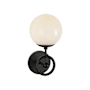 Alora Lighting Fiore 12" Tall Bathroom Sconce Matte Black / Glossy Opal Glass