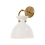 Alora Lighting Waldo 13" Tall Wall Sconce Aged Gold / Opal Glass