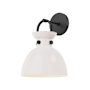 Alora Lighting Waldo 13" Tall Wall Sconce Matte Black / Glossy Opal