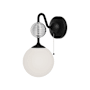 Alora Lighting Celia 10" Tall Wall Sconce Matte Black / Opal Glass