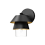 Alora Lighting Tetsu 11" Tall Wall Sconce Matte Black / Clear Glass