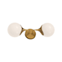 Alora Lighting Nouveau 2 Light 19" Tall Bathroom Sconce with Opal Glass Shades Aged Gold