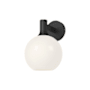 Alora Lighting Castilla 12" Tall Bathroom Sconce with Opal Glass Shade Matte Black
