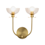 Alora Lighting Sylvia 2 Light 6" Tall Bathroom Sconce Brushed Gold / Clear Glass