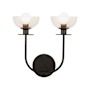 Alora Lighting Sylvia 2 Light 6" Tall Bathroom Sconce Matte Black / Clear Glass