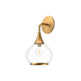 Alora Lighting Hazel 13" Tall Bathroom Sconce with Clear Glass Shade Aged Gold