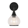 Alora Lighting Hazel 13" Tall Bathroom Sconce with Clear Glass Shade Matte Black