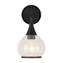 Alora Lighting Hazel 13" Tall Bathroom Sconce with Clear Glass Shade Matte Black