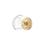 Alora Lighting Willow 5" Tall Bathroom Sconce with Clear Glass Shade Brushed Gold