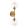 Alora Lighting Cassia 2 Light 7" Tall Bathroom Sconce Aged Brass / Clear Glass