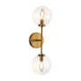 Alora Lighting Cassia 20" Tall Bathroom Sconce Aged Brass / Clear Glass
