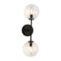 Alora Lighting Cassia 2 Light 7" Tall Bathroom Sconce Matte Black / Clear Glass
