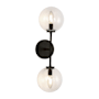 Alora Lighting Cassia 20" Tall Bathroom Sconce Matte Black / Clear Glass