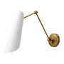 Alora Lighting Gabriel 15" Tall Adjustable Arm Wall Sconce White / Aged Gold