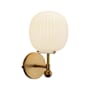 Alora Lighting Cherise 12" Tall Bathroom Sconce with Ribbed Opal Glass Shade Brushed Gold / Glossy Ribbed Opal Glass