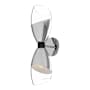 Alora Lighting Capri 2 Light 19" Tall Wall Sconce with Clear Glass Shades Chrome