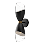 Alora Lighting Capri 2 Light 19" Tall Wall Sconce with Clear Glass Shades Matte Black