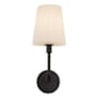 Alora Lighting Plisse 18" Tall Wall Sconce with Opal Glass Shade Matte Black