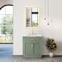Altair Ivy 30" Free Standing Single Basin Vanity Set with Cabinet and Marble Vanity Top Vintage Green