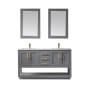 Altair Remi 60" Free Standing Double Basin Vanity Set with Cabinet, Marble Vanity Top, and Framed Mirrors Gray