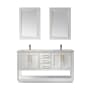 Altair Remi 60" Free Standing Double Basin Vanity Set with Cabinet, Marble Vanity Top, and Framed Mirrors White