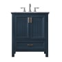 Altair Isla 30" Free Standing Single Basin Vanity Set with Cabinet and Marble Vanity Top Classic Blue