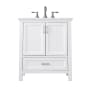 Altair Isla 30" Free Standing Single Basin Vanity Set with Cabinet and Marble Vanity Top White