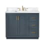 Altair Gazsi 42" Free Standing Single Basin Vanity Set with Cabinet and Engineered Stone Vanity Top Classic Blue