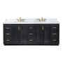 Altair Gazsi 84" Free Standing Double Basin Vanity Set with Cabinet and Engineered Stone Vanity Top Black Oak