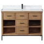 Altair Kesia 48" Free Standing Single Basin Vanity Set with Cabinet and Stone Composite Vanity Top Brown Pine