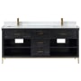 Altair Kesia 72" Free Standing Double Basin Vanity Set with Cabinet and Stone Composite Vanity Top Black Oak