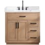 Altair Gavino 36" Free Standing Single Basin Vanity Set with Cabinet and Stone Composite Vanity Top Light Brown
