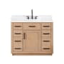 Altair Gavino 42" Free Standing Single Basin Vanity Set with Cabinet and Engineered Stone Vanity Top Light Brown