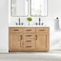 Altair Gavino 54" Free Standing Double Basin Vanity Set with Cabinet and Engineered Stone Vanity Top Light Brown