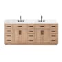 Altair Gavino 84" Free Standing Double Basin Vanity Set with Cabinet and Engineered Stone Vanity Top Light Brown