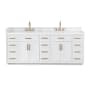 Altair Gavino 84" Free Standing Double Basin Vanity Set with Cabinet and Engineered Stone Vanity Top White
