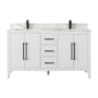 Altair Laurel 60" Free Standing Double Basin Vanity Set with Cabinet and Quartz Vanity Top White